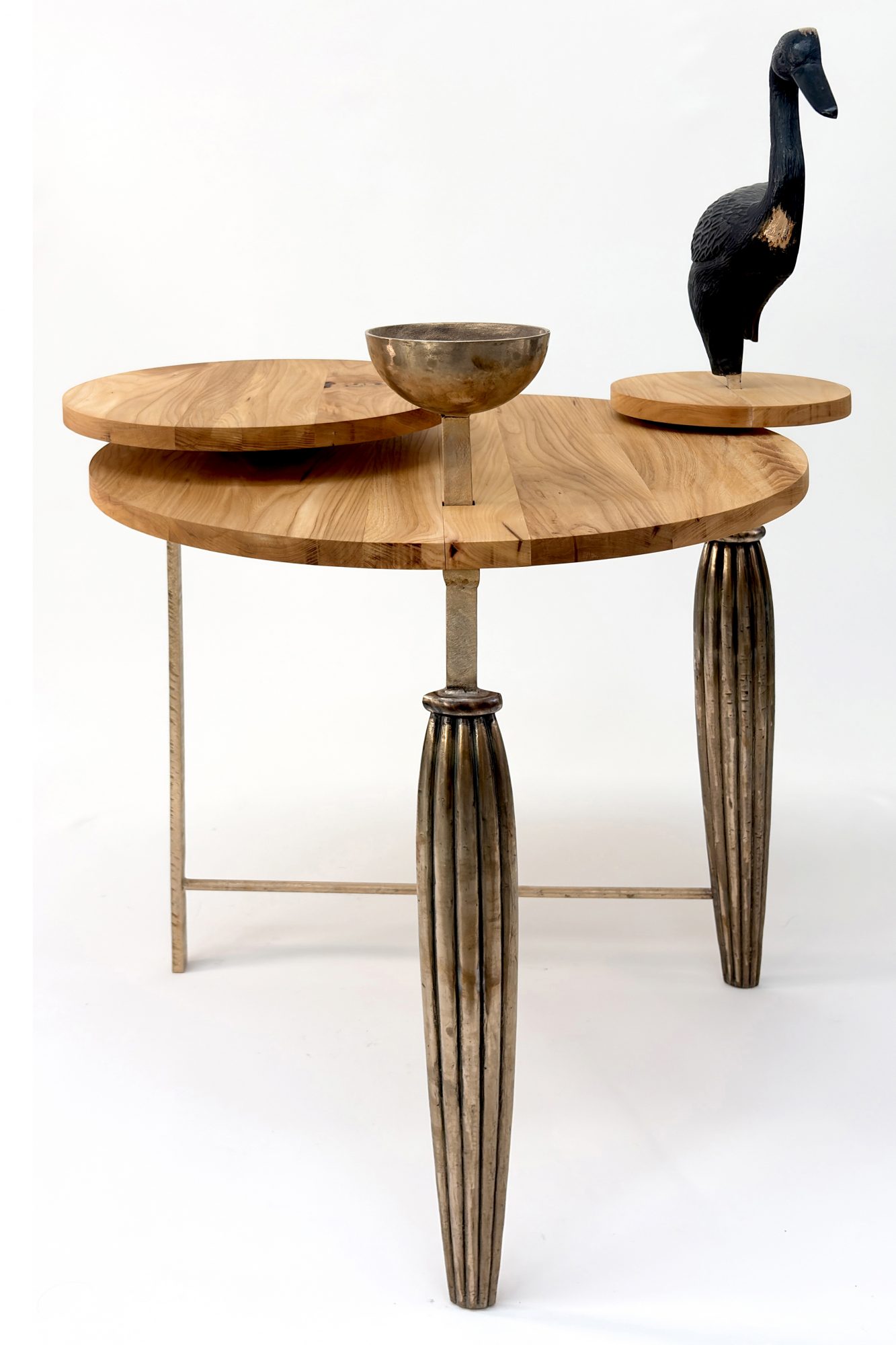 guéridon au héron et bol - Ker Xavier