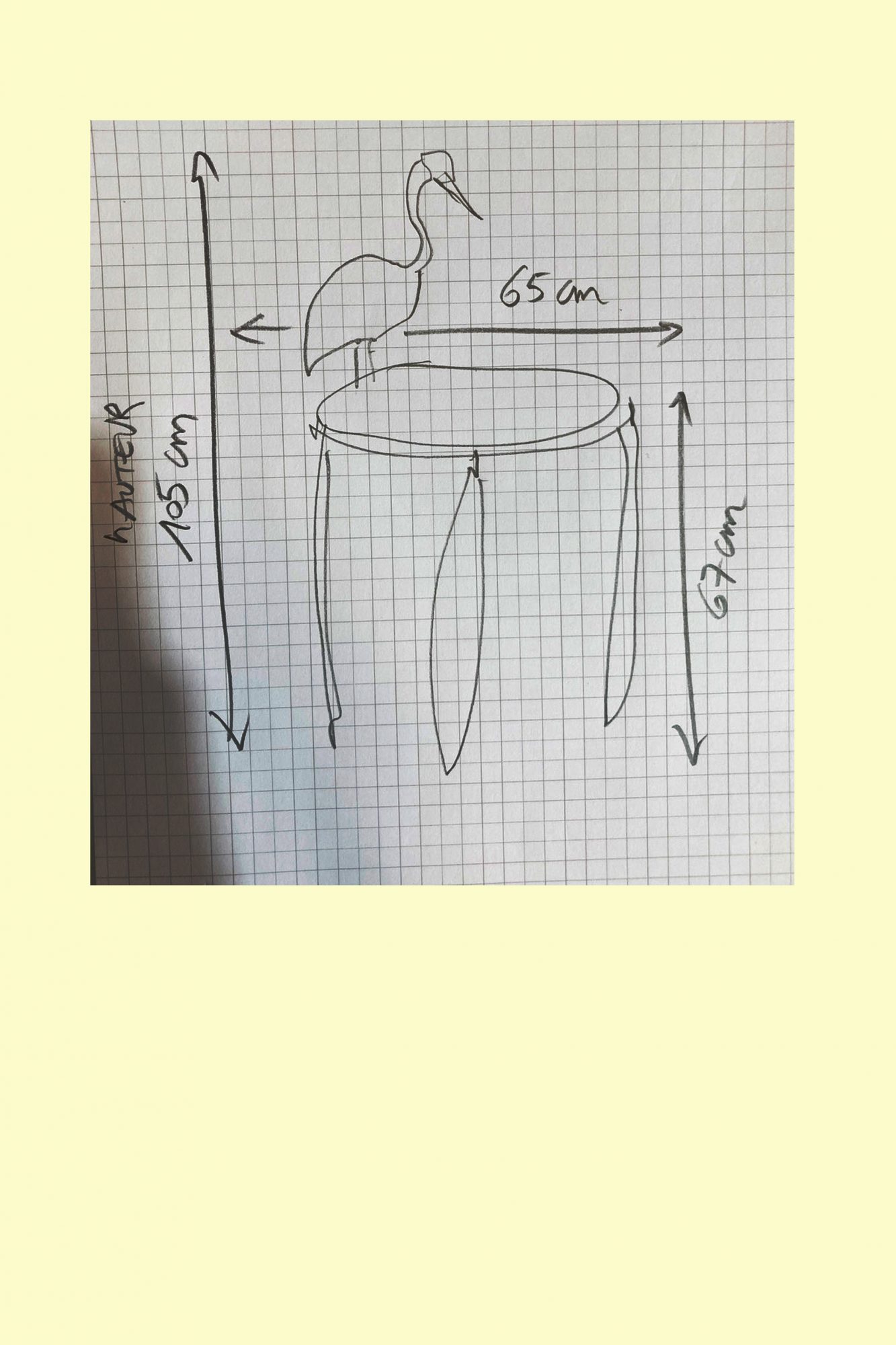 guéridon au héron - Ker Xavier